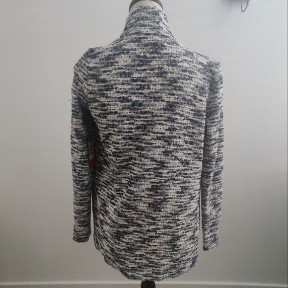 🆕 Vince Camuto Black & Gray Static Cozy Oversized Knit Fall Cardigan sweater_XS - Picture 3 of 10